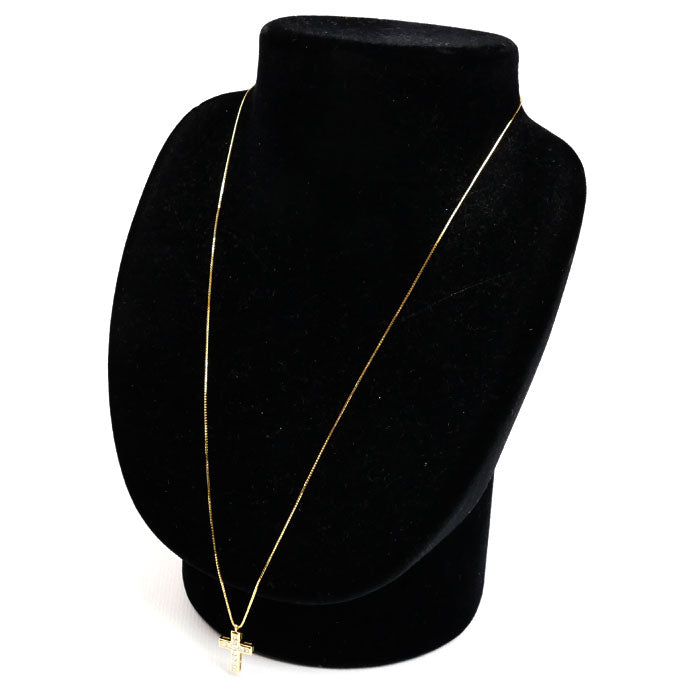 ゆきざき K18YG イエローゴールド リッチクロス ネックレス W50217.2.6 ダイヤモンド0.50ct 3.3g ～50cm レディース【中古】