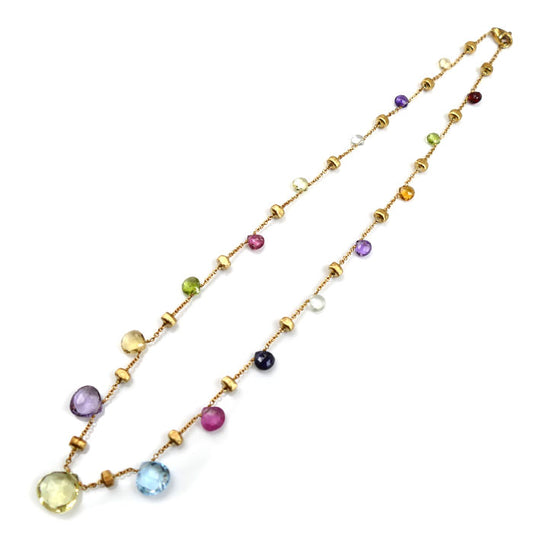 MARCO BICEGO K18YG イエローゴールド パラダイス ミックスストーン ネックレス CB1865-MIX01 11.3g 41cm レディース【中古】【美品】