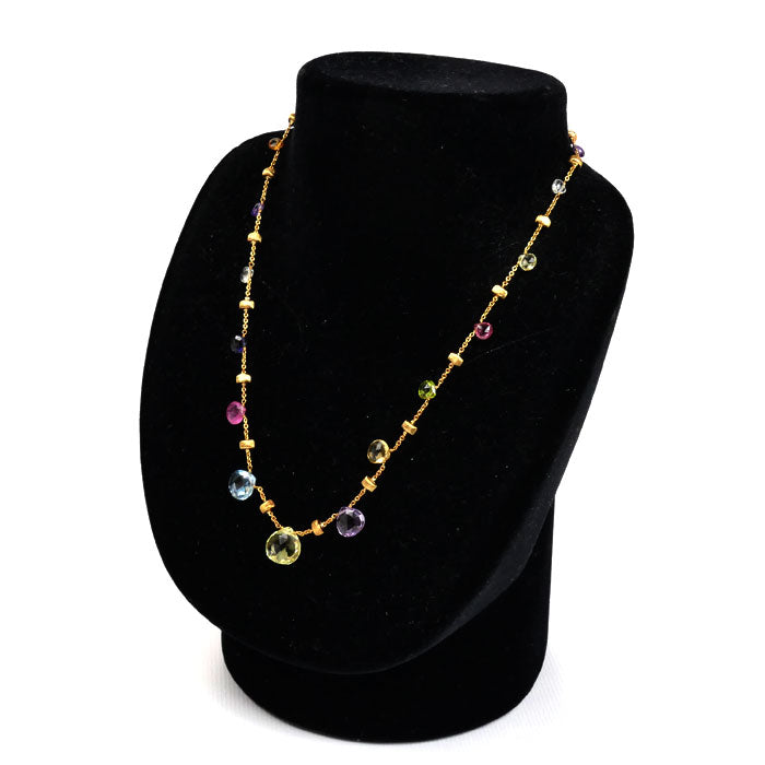 MARCO BICEGO K18YG イエローゴールド パラダイス ミックスストーン ネックレス CB1865-MIX01 11.3g 41cm レディース【中古】【美品】