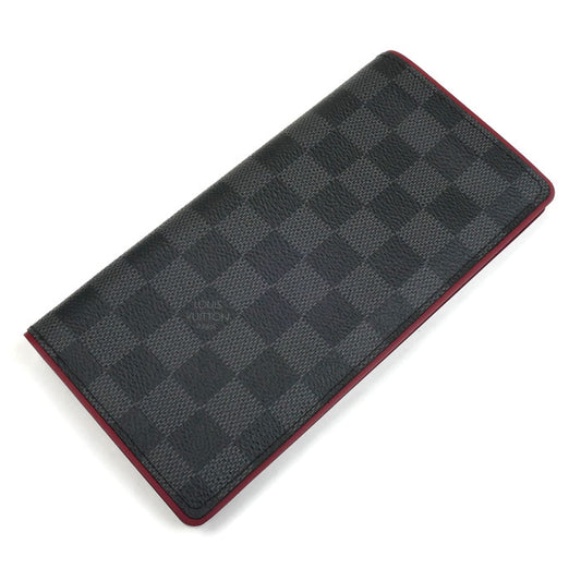 LOUIS VUITTON ルイ・ヴィトン ポルトフォイユブラザ ロングウォレット 長財布 ダミエグラフィット グレー レッド N63254 SP1167 メンズ【中古】