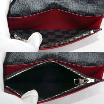 LOUIS VUITTON ルイ・ヴィトン ポルトフォイユブラザ ロングウォレット 長財布 ダミエグラフィット グレー レッド N63254 SP1167 メンズ【中古】