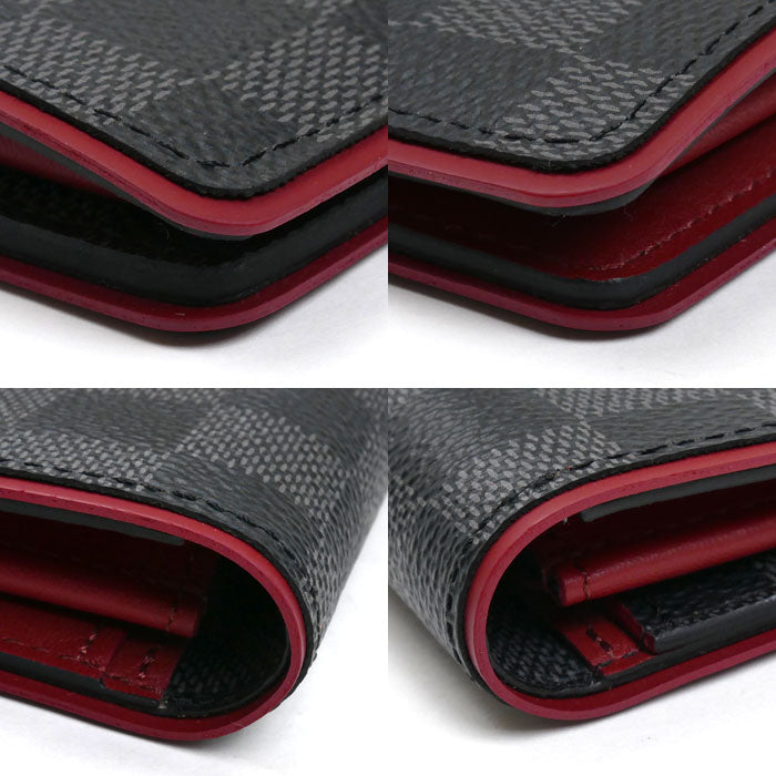 LOUIS VUITTON ルイ・ヴィトン ポルトフォイユブラザ ロングウォレット 長財布 ダミエグラフィット グレー レッド N63254 SP1167 メンズ【中古】