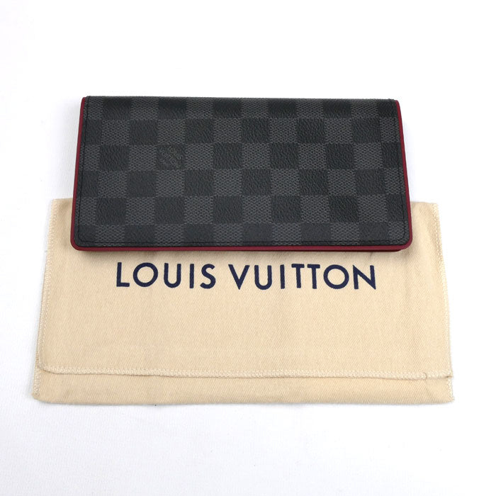 LOUIS VUITTON ルイ・ヴィトン ポルトフォイユブラザ ロングウォレット 長財布 ダミエグラフィット グレー レッド N63254 SP1167 メンズ【中古】