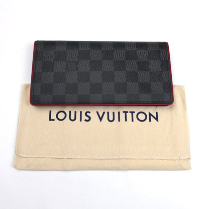 LOUIS VUITTON ルイ・ヴィトン ポルトフォイユブラザ ロングウォレット 長財布 ダミエグラフィット グレー レッド N63254 SP1167 メンズ【中古】