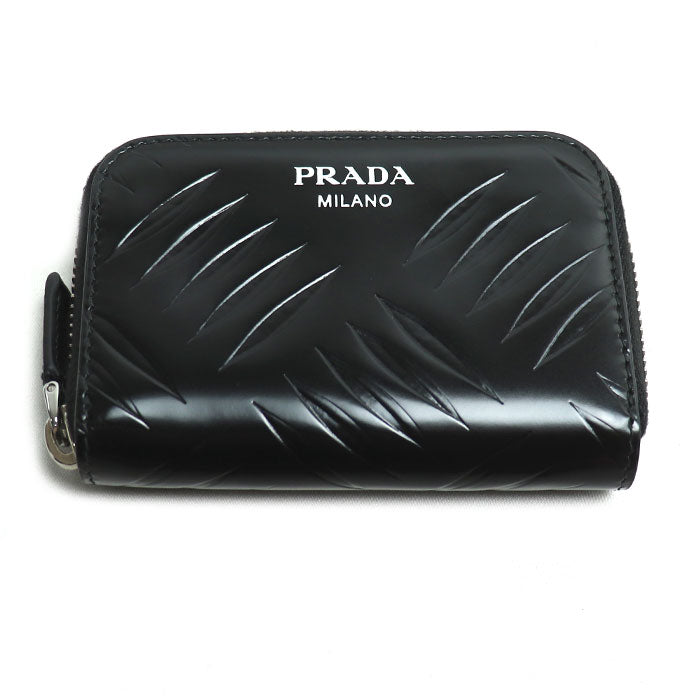 PRADA プラダ ラウンドファスナー コインケース ブラック 2MM003 IC レディース【中古】【美品】