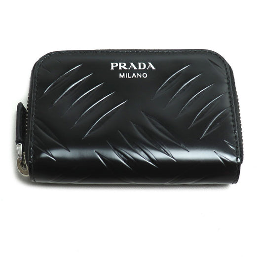 PRADA プラダ ラウンドファスナー コインケース ブラック 2MM003 IC レディース【中古】【美品】