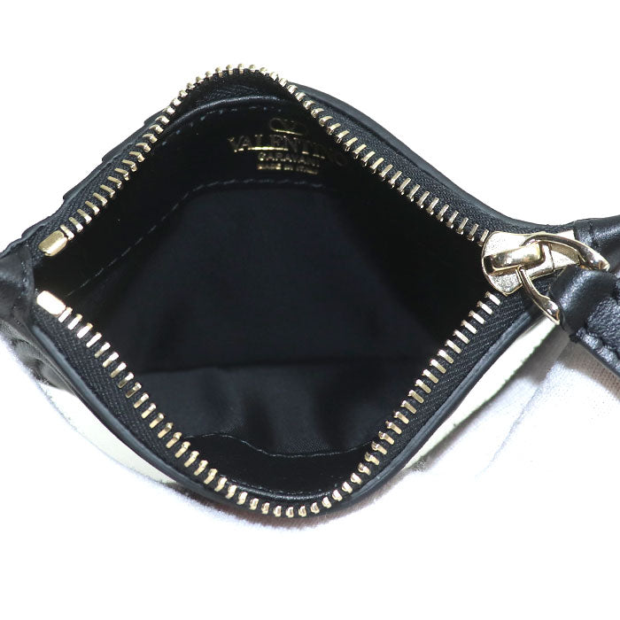 VALENTINO ヴァレンティノ Vロゴ コインケース ブラック レディース【中古】【美品】