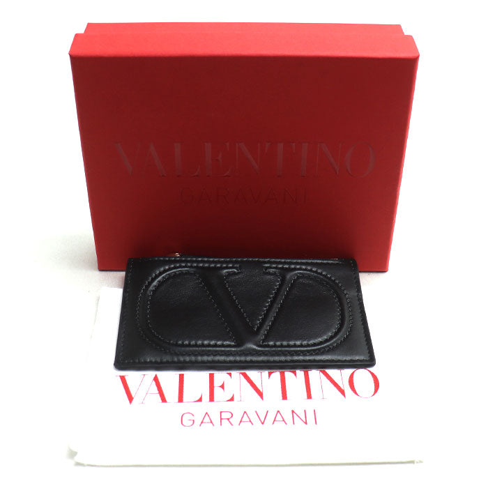 VALENTINO ヴァレンティノ Vロゴ コインケース ブラック レディース【中古】【美品】