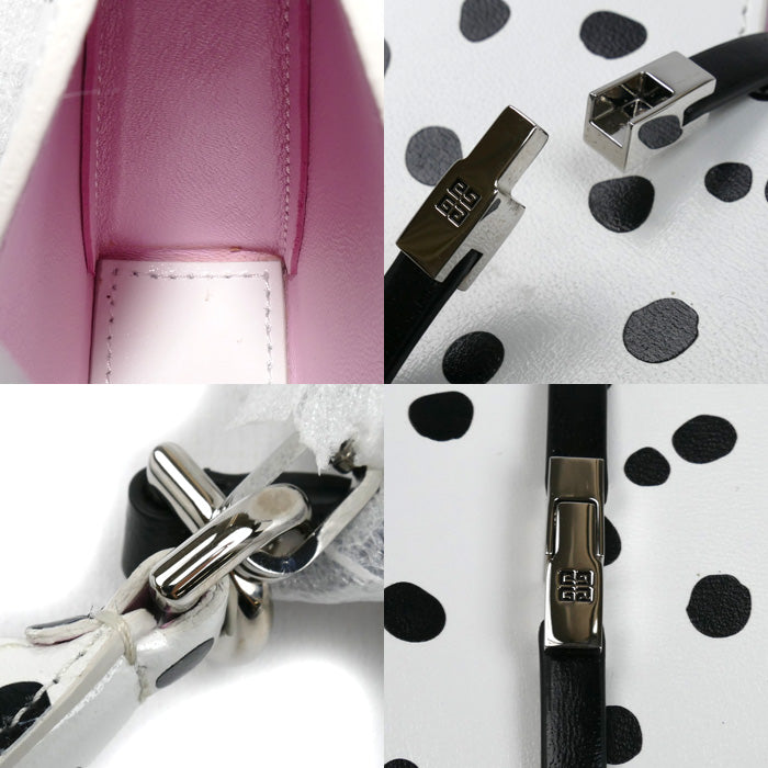 GIVENCHY ジバンシィ 101コラボ カットアウトマイクロ 2Way ショルダー ポーチ ホワイト×ブラック BB60KAB1KG レディース【中古】【美品】