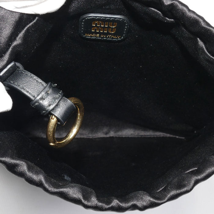 MIUMIU ミュウミュウ ダッチェス ポーチ ブラック 5NG010 2CTB F0002 レディース【中古】【美品】