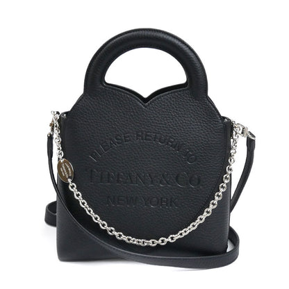TIFFANY&Co. ティファニー リターントゥティファニー 2Way ハンドバッグ ブラック レディース【中古】【美品】