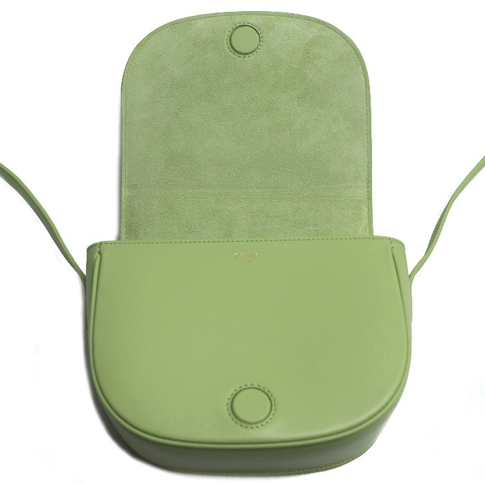 CELINE セリーヌ フォルコ キュイル トリオンフ ショルダーバッグ グリーン Light Jade 198263DU3.15LJ レディース【中古】【美品】