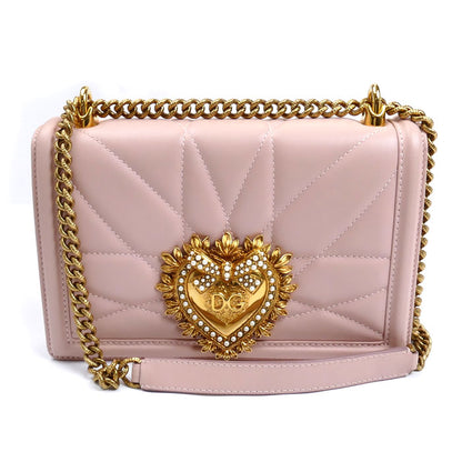 DOLCE&GABBANA ドルチェアンドガッバーナ ディヴォーション チェーン ショルダーバッグ ピンク BB6652 レディース【中古】
