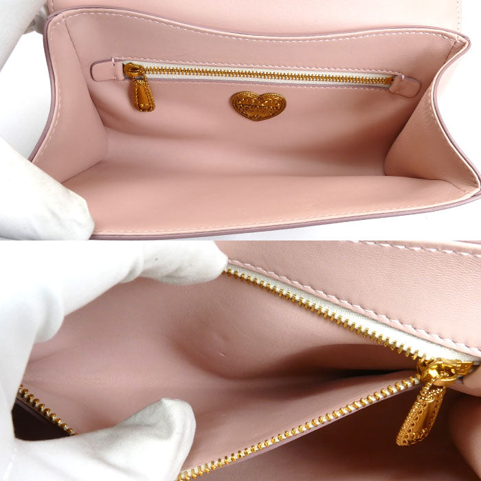 DOLCE&GABBANA ドルチェアンドガッバーナ ディヴォーション チェーン ショルダーバッグ ピンク BB6652 レディース【中古】