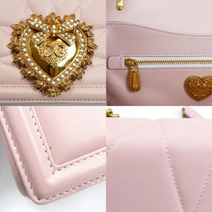 DOLCE&GABBANA ドルチェアンドガッバーナ ディヴォーション チェーン ショルダーバッグ ピンク BB6652 レディース【中古】
