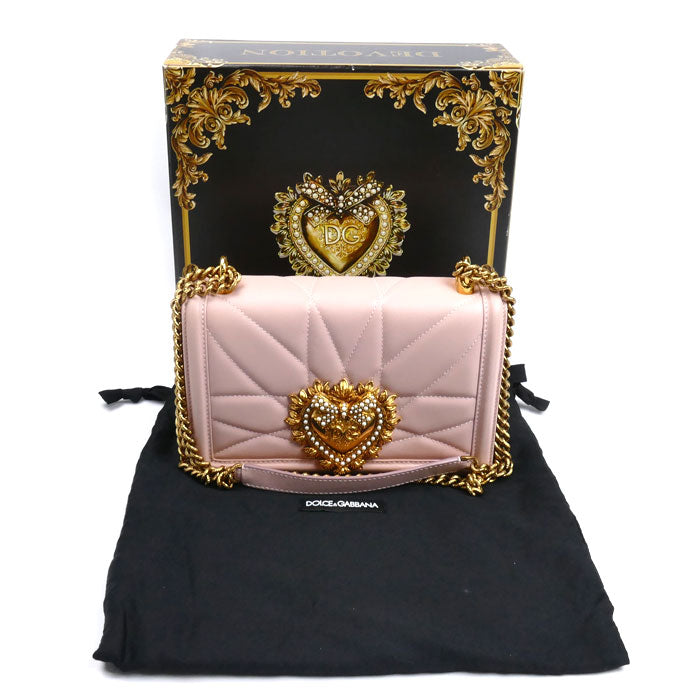 DOLCE&GABBANA ドルチェアンドガッバーナ ディヴォーション チェーン ショルダーバッグ ピンク BB6652 レディース【中古】