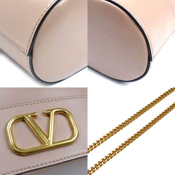 Valentino Garavani ヴァレンティノ・ガラヴァーニ Vロゴ チェーン ショルダーバッグ ピンク 4W2P0T83HPF GF9 レディース【中古】【美品】