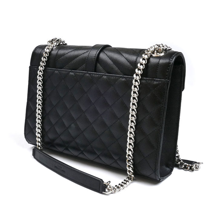 SAINT LAURENT サンローラン エンヴェロップ ミディアム チェーン ショルダーバッグ ブラック 600185 BOW92 1000 レディース【中古】【美品】