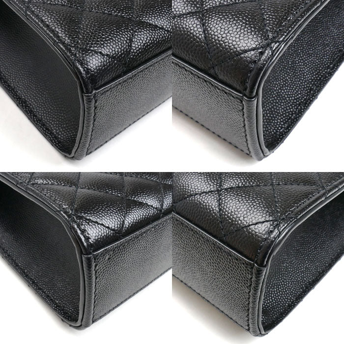 SAINT LAURENT サンローラン エンヴェロップ ミディアム チェーン ショルダーバッグ ブラック 600185 BOW92 1000 レディース【中古】【美品】