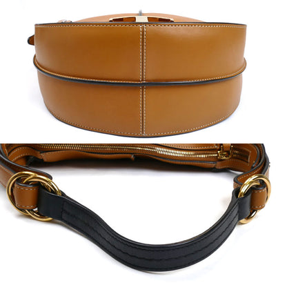 TOD’S トッズ Tタイムレス スモールホーボー 2Wayショルダーバッグ ブラウン XBWTSAE02005OU175S レディース【中古】