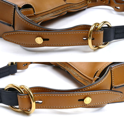 TOD’S トッズ Tタイムレス スモールホーボー 2Wayショルダーバッグ ブラウン XBWTSAE02005OU175S レディース【中古】