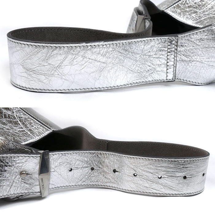 JIMMY CHOO ジミーチュウ ダイヤモンド ホーボー スモール ショルダーバッグ シルバー DIAMONDHOBOSBYK レディース【中古】【美品】