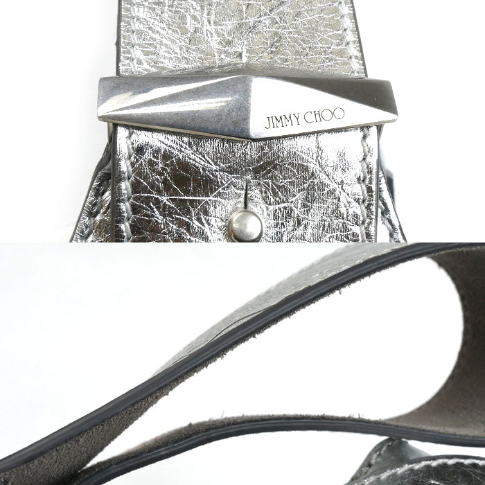 JIMMY CHOO ジミーチュウ ダイヤモンド ホーボー スモール ショルダーバッグ シルバー DIAMONDHOBOSBYK レディース【中古】【美品】