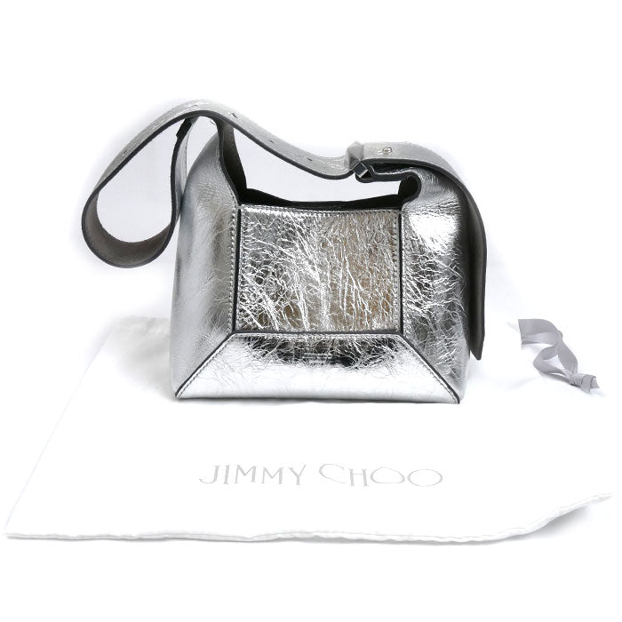 JIMMY CHOO ジミーチュウ ダイヤモンド ホーボー スモール ショルダーバッグ シルバー DIAMONDHOBOSBYK レディース【中古】【美品】
