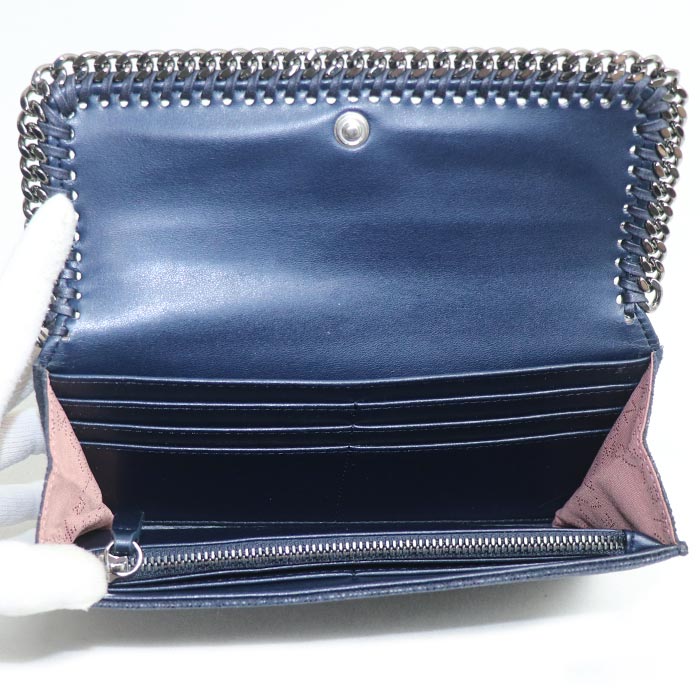 Stella McCartney ステラマッカートニー ファラベラ ロングウォレット 長財布 ネイビー 430999 W9132 レディース【中古】【美品】