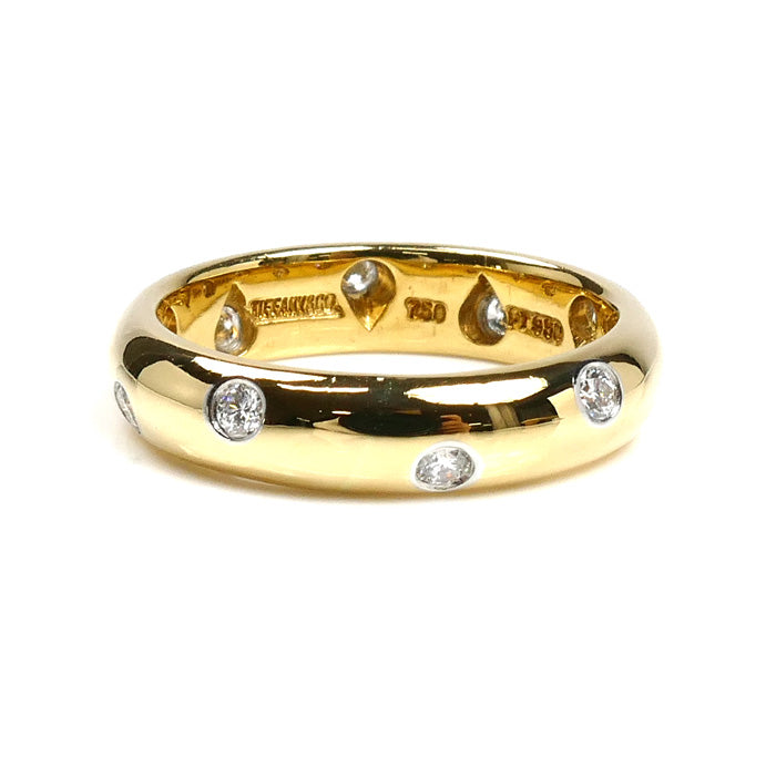 TIFFANY&Co. ティファニー K18YG/Pt950 ドッツ ダイヤ リング・指輪 8.5号 4.9g レディース【中古】