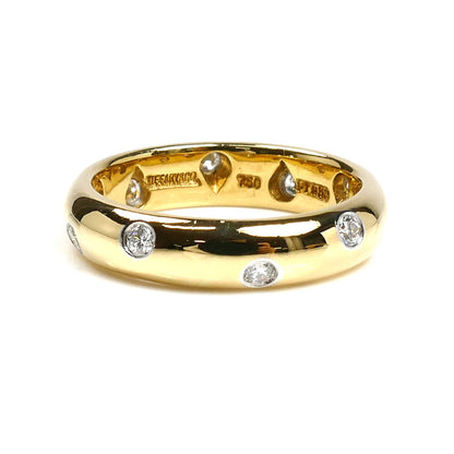 TIFFANY&Co. ティファニー K18YG/Pt950 ドッツ ダイヤ リング・指輪 8.5号 4.9g レディース【中古】