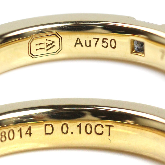 HARRY WINSTON ハリーウィンストン K18YG イエローゴールド プリンセスカット ダイヤ リング・指輪 WBDYPCBZS10 ダイヤモンド0.10ct 8号 4.6g レディース【中古】