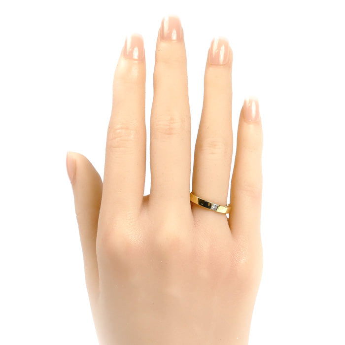 HARRY WINSTON ハリーウィンストン K18YG イエローゴールド プリンセスカット ダイヤ リング・指輪 WBDYPCBZS10 ダイヤモンド0.10ct 8号 4.6g レディース【中古】