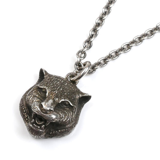 GUCCI グッチ シルバー925 タイガーヘッド ネックレス 433608 17.2g 60cm メンズ【中古】