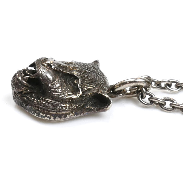 GUCCI グッチ シルバー925 タイガーヘッド ネックレス 433608 17.2g 60cm メンズ【中古】