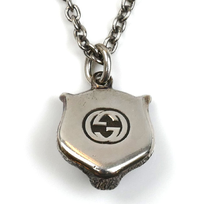 GUCCI グッチ シルバー925 タイガーヘッド ネックレス 433608 17.2g 60cm メンズ【中古】