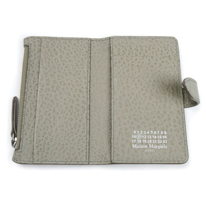 MAISON MARGIELA メゾンマルジェラ 4ステッチ ジップウォレット 二つ折り財布 ヌアージュ（グレー系） SA1VX0019P4455T8049 ユニセックス【中古】【美品】