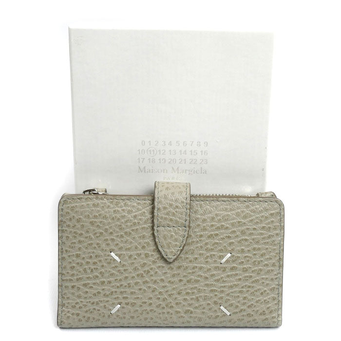 MAISON MARGIELA メゾンマルジェラ 4ステッチ ジップウォレット 二つ折り財布 ヌアージュ（グレー系） SA1VX0019P4455T8049 ユニセックス【中古】【美品】