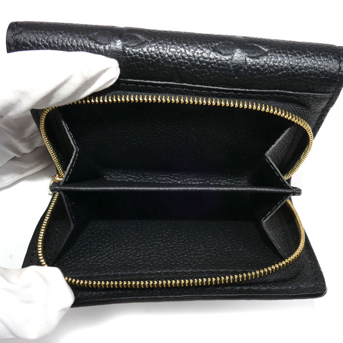 LOUIS VUITTON ルイ・ヴィトン ポルトフォイユ メティス コンパクトウォレット 三つ折り財布 モノグラムアンプラント ノワール M80880 ICチップ レディース【中古】【美品】