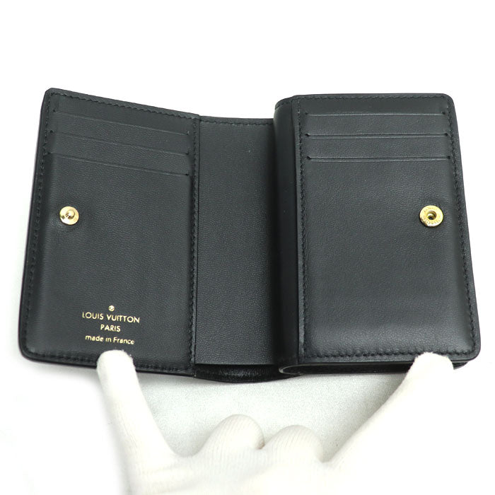 LOUIS VUITTON ルイ・ヴィトン ポルトフォイユ クレア コンパクトウォレット 三つ折り財布 マヒナ ブラック M82743 ICチップ レディース【中古】