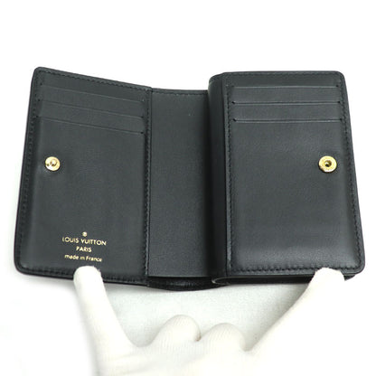 LOUIS VUITTON ルイ・ヴィトン ポルトフォイユ クレア コンパクトウォレット 三つ折り財布 マヒナ ブラック M82743 ICチップ レディース【中古】