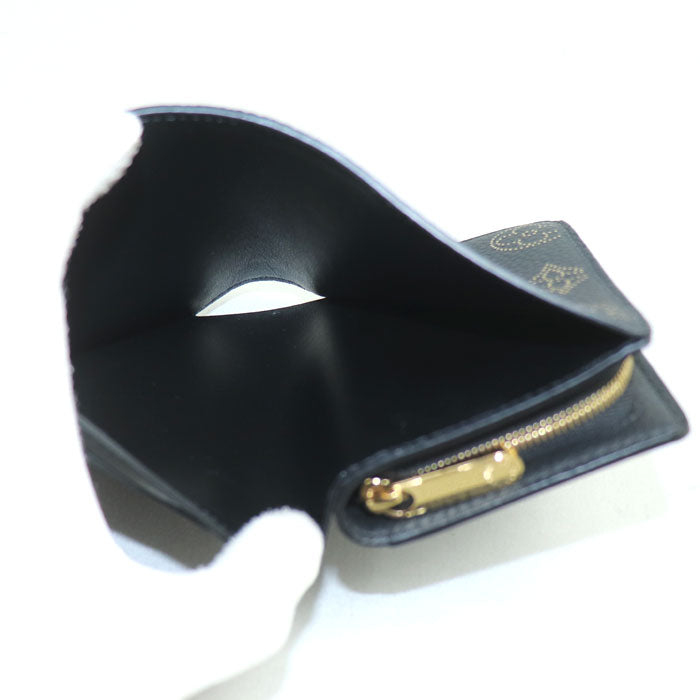 LOUIS VUITTON ルイ・ヴィトン ポルトフォイユ クレア コンパクトウォレット 三つ折り財布 マヒナ ブラック M82743 ICチップ レディース【中古】