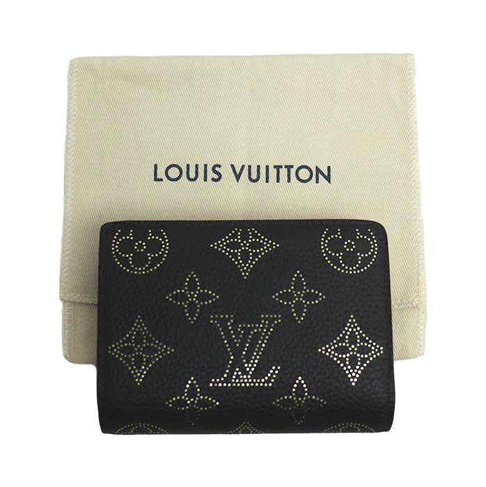 LOUIS VUITTON ルイ・ヴィトン ポルトフォイユ クレア コンパクトウォレット 三つ折り財布 マヒナ ブラック M82743 ICチップ レディース【中古】