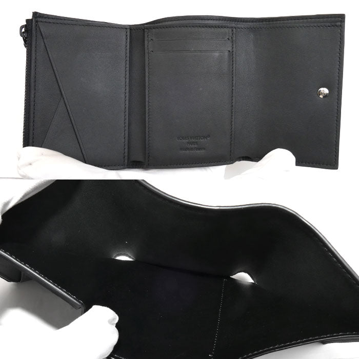 LOUIS VUITTON ルイ・ヴィトン ヴィクターウォレット コンパクトウォレット 三つ折り財布 モノグラムシャドウ ブラック M12635 ICチップ メンズ【中古】