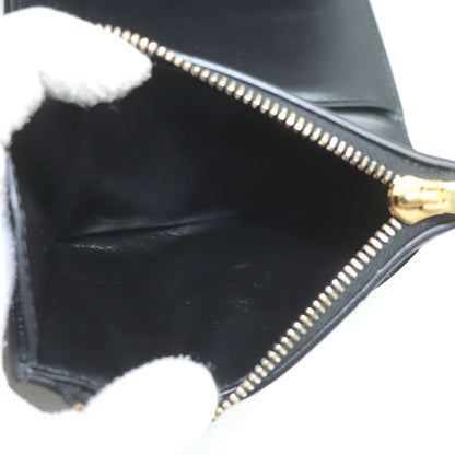 BOTTEGAVENETA ボッテガヴェネタ マキシイントレチャート コンパクトウォレット 三つ折り財布 ブラック 814686VCQC18425 レディース【中古】