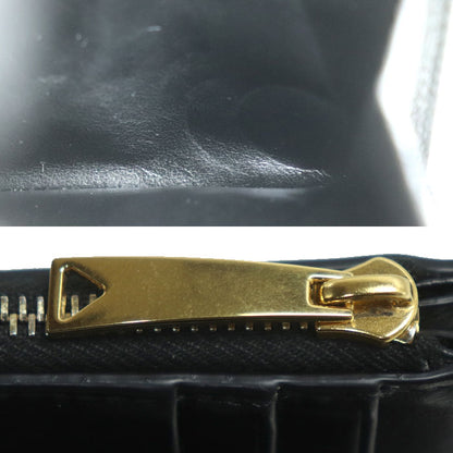 BOTTEGAVENETA ボッテガヴェネタ マキシイントレチャート コンパクトウォレット 三つ折り財布 ブラック 814686VCQC18425 レディース【中古】