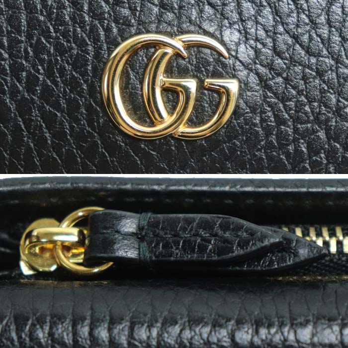 GUCCI グッチ GGマーモント コンパクトウォレット 三つ折り財布 ブラック 644407 レディース【中古】【美品】