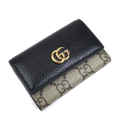 GUCCI グッチ GGマーモント キーケース ブラック×ベージュ 456118 17WAG 1283 レディース【中古】