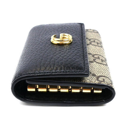 GUCCI グッチ GGマーモント キーケース ブラック×ベージュ 456118 17WAG 1283 レディース【中古】