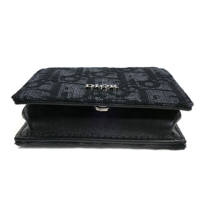 Dior ディオール オブリーク コインケース ブラック 2ESCP049YSE ジャガード レディース【中古】【美品】